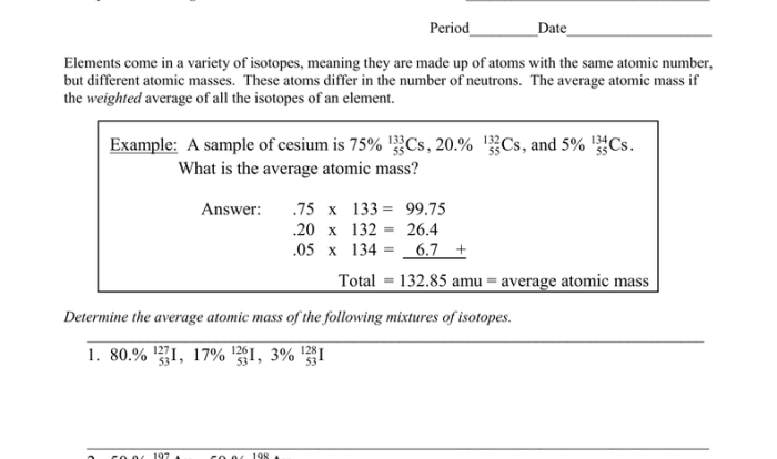 Average atomic mass gizmo answer key