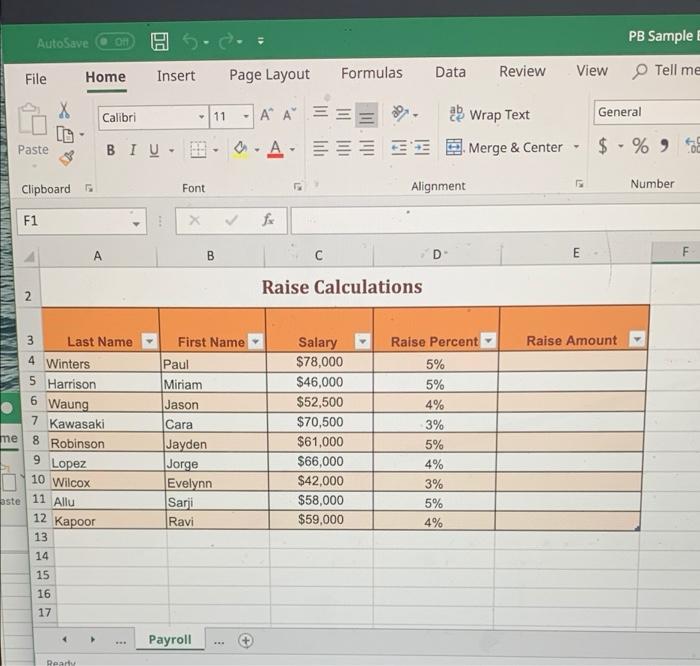 In cell e4 create a formula using structured references