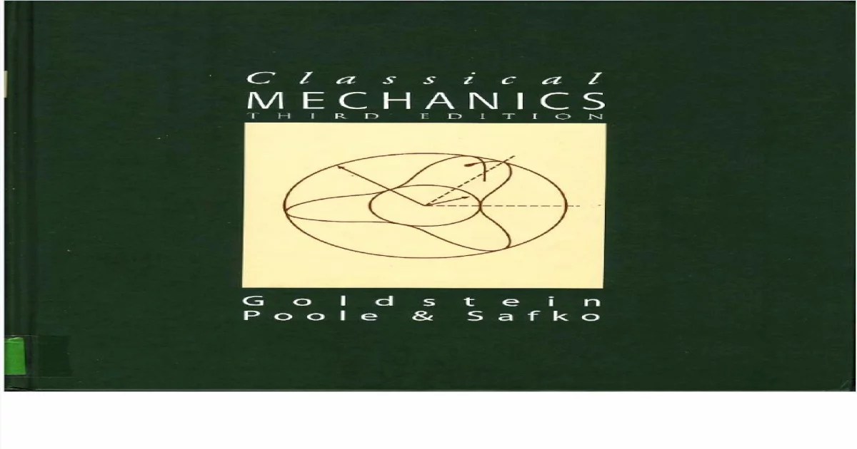 Classical mechanics goldstein 3rd edition solutions pdf