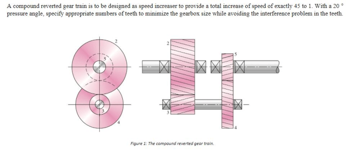 A compound reverted gear train is to be designed